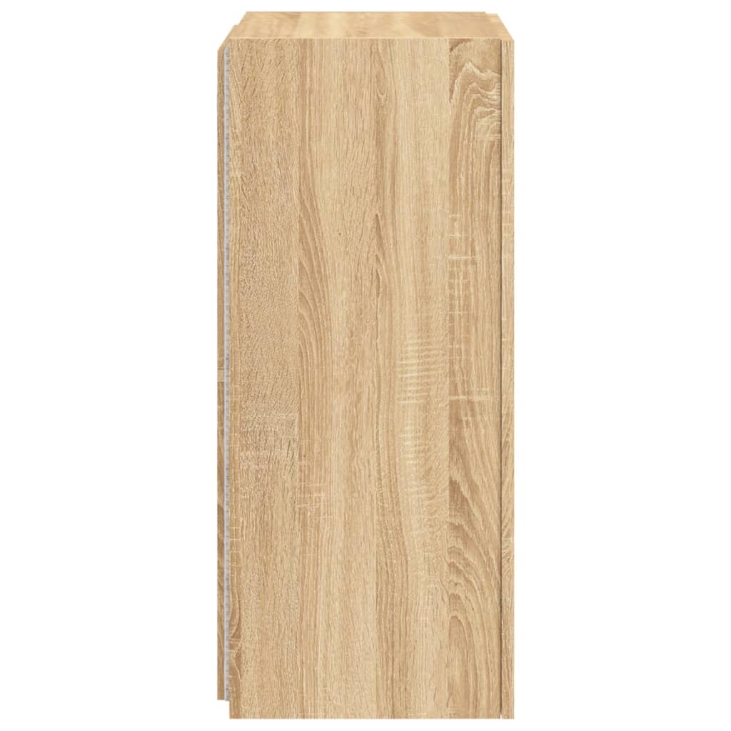 Tv-wandmeubel met LED-verlichting 40,5x35x80 cm sonoma eiken is nu te koop bij PeponiXL, paradijselijk wonen!