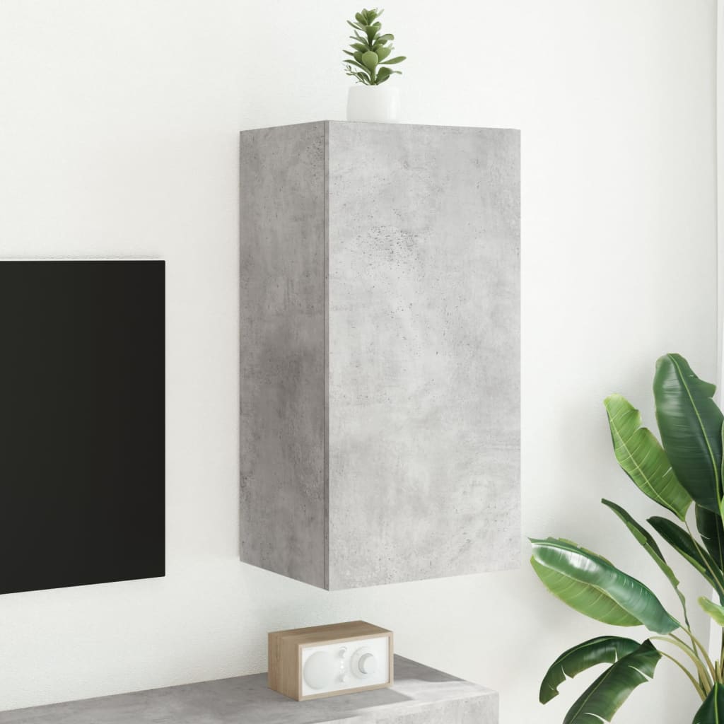 Tv-wandmeubel met LED-verlichting 40,5x35x80 cm betongrijs is nu te koop bij PeponiXL, paradijselijk wonen!