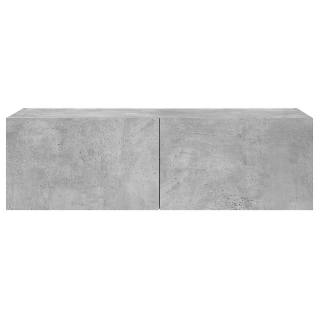 Tv-wandmeubel met LED-verlichting 100x35x31 cm betongrijs is nu te koop bij PeponiXL, paradijselijk wonen!