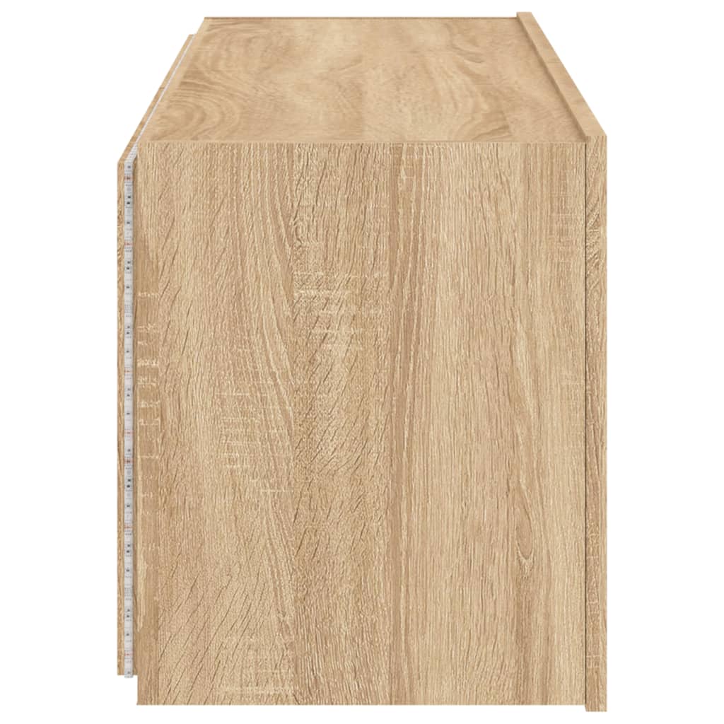 Tv-wandmeubel met LED-verlichting 100x35x41 cm sonoma eiken is nu te koop bij PeponiXL, paradijselijk wonen!