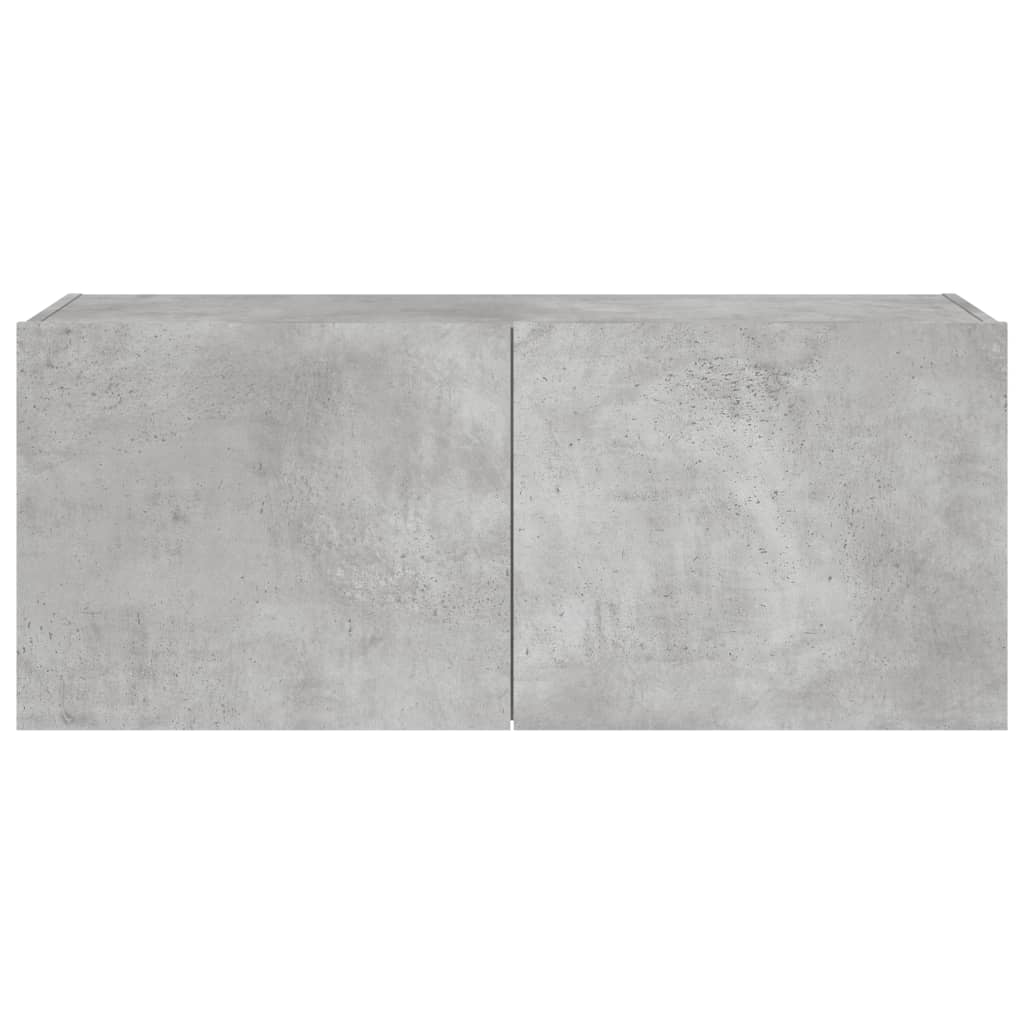 Tv-wandmeubel met LED-verlichting 100x35x41 cm betongrijs is nu te koop bij PeponiXL, paradijselijk wonen!