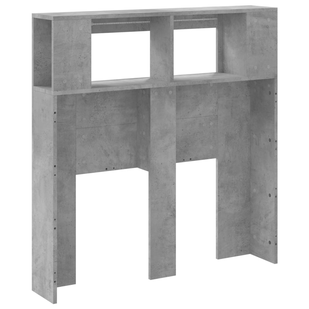 Hoofdeinde met LED 100x18,5x103,5 cm bewerkt hout betongrijs is nu te koop bij PeponiXL, paradijselijk wonen!