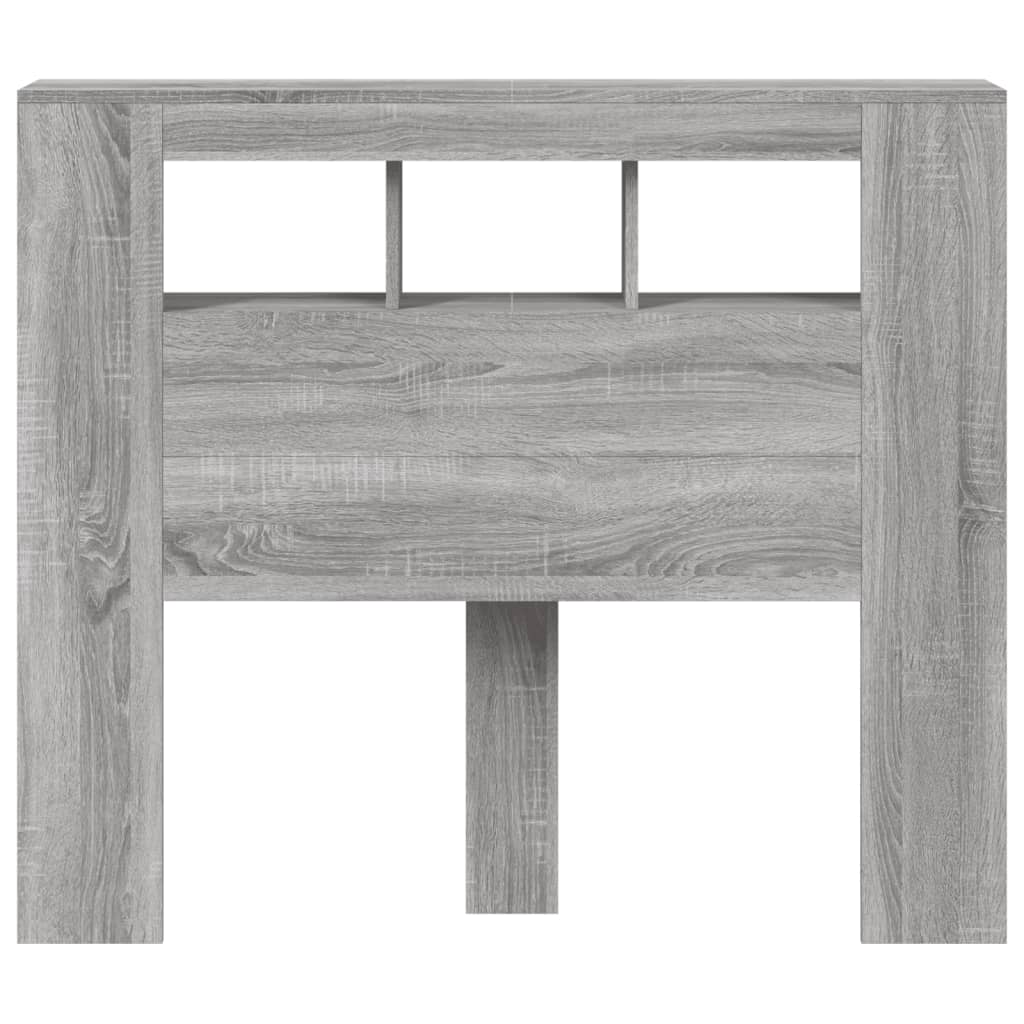 Hoofdeinde met LED 120x18,5x103,5 cm bewerkt hout grijs sonoma is nu te koop bij PeponiXL, paradijselijk wonen!