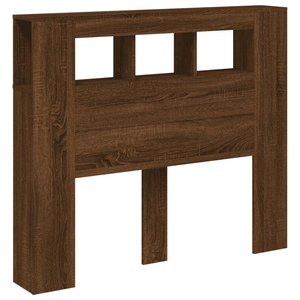 Hoofdeinde met LED 120x18,5x103,5 cm bewerkt hout bruineiken is nu te koop bij PeponiXL, paradijselijk wonen!