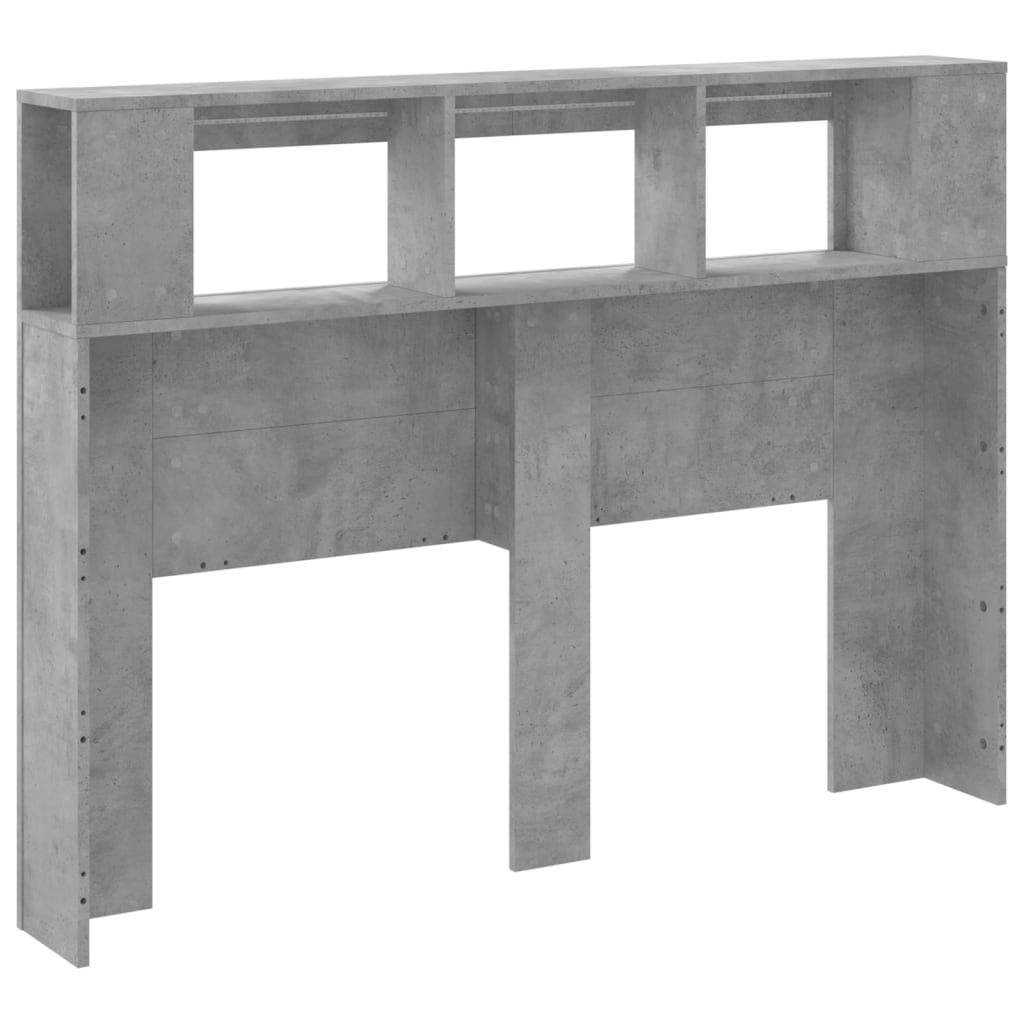 Hoofdeinde met LED 140x18,5x103,5 cm bewerkt hout betongrijs is nu te koop bij PeponiXL, paradijselijk wonen!
