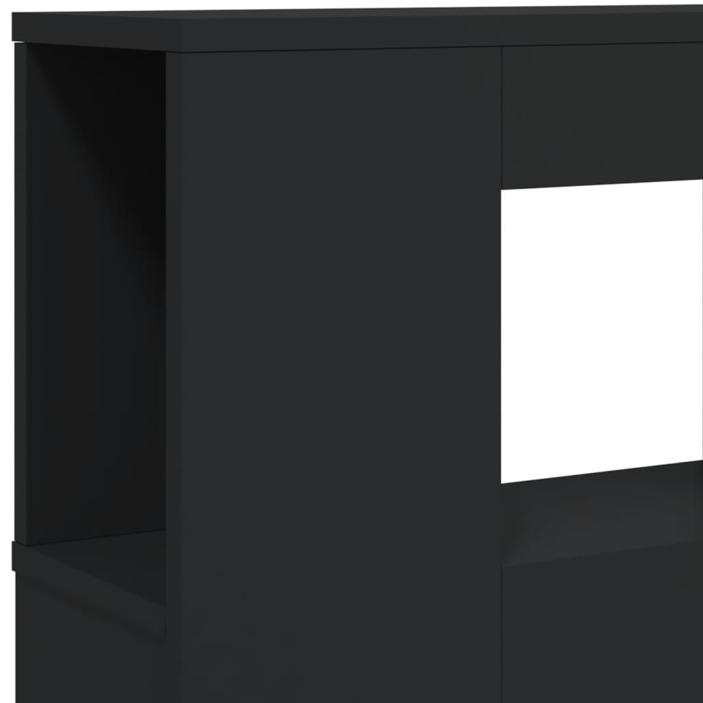Hoofdeinde met LED 160x18,5x103,5 cm bewerkt hout zwart is nu te koop bij PeponiXL, paradijselijk wonen!