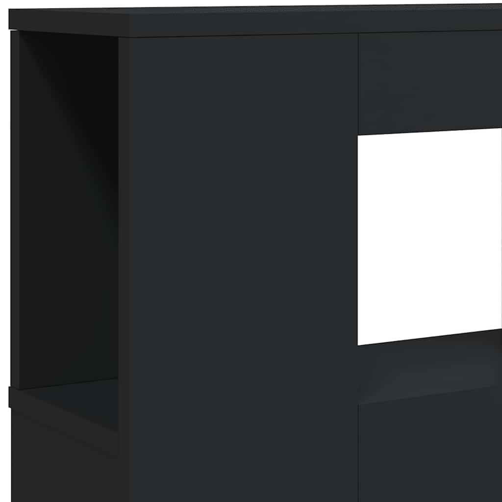 Hoofdeinde met LED 180x18,5x103,5 cm bewerkt hout zwart is nu te koop bij PeponiXL, paradijselijk wonen!