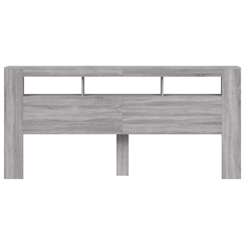Hoofdeinde met LED 220x18,5x103,5 cm bewerkt hout grijs sonoma is nu te koop bij PeponiXL, paradijselijk wonen!