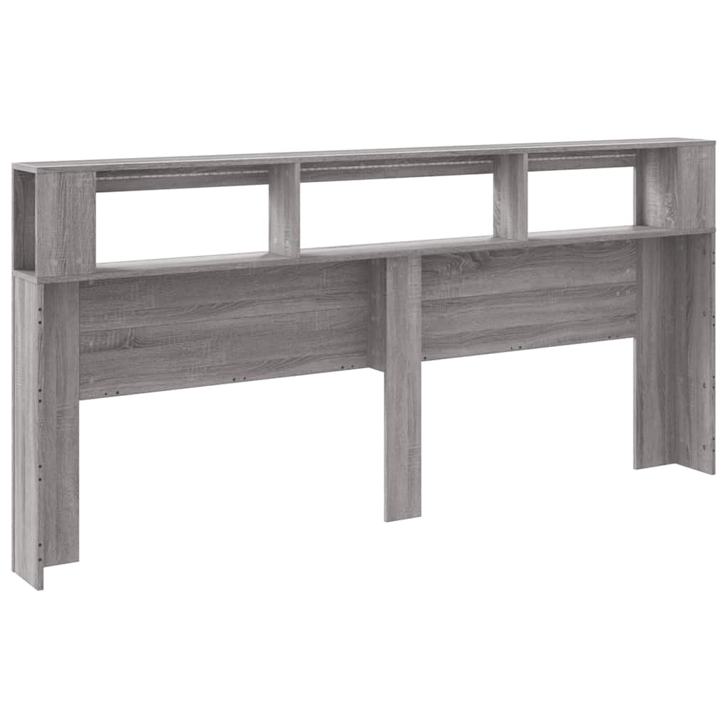 Hoofdeinde met LED 220x18,5x103,5 cm bewerkt hout grijs sonoma is nu te koop bij PeponiXL, paradijselijk wonen!