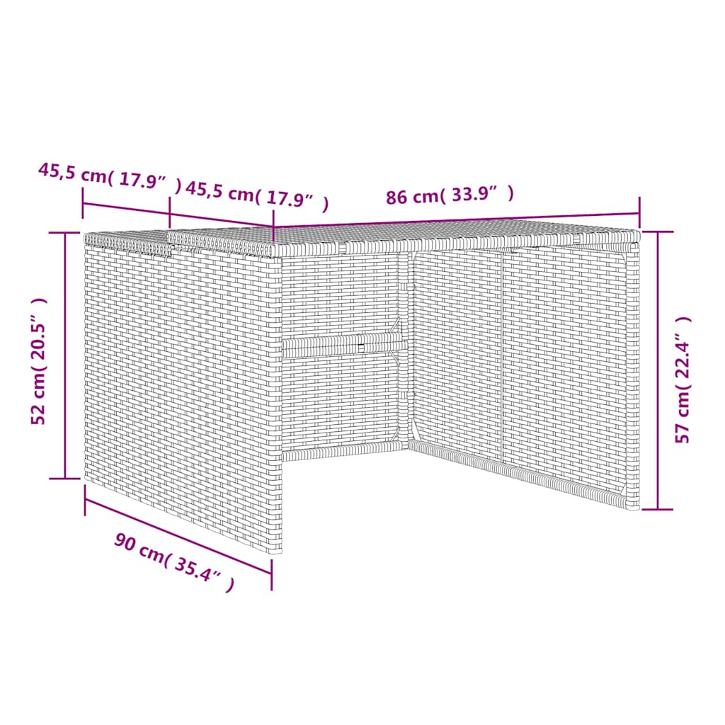 Garage voor robotmaaier 86x90x52/57 cm poly rattan zwart is nu te koop bij PeponiXL, paradijselijk wonen!