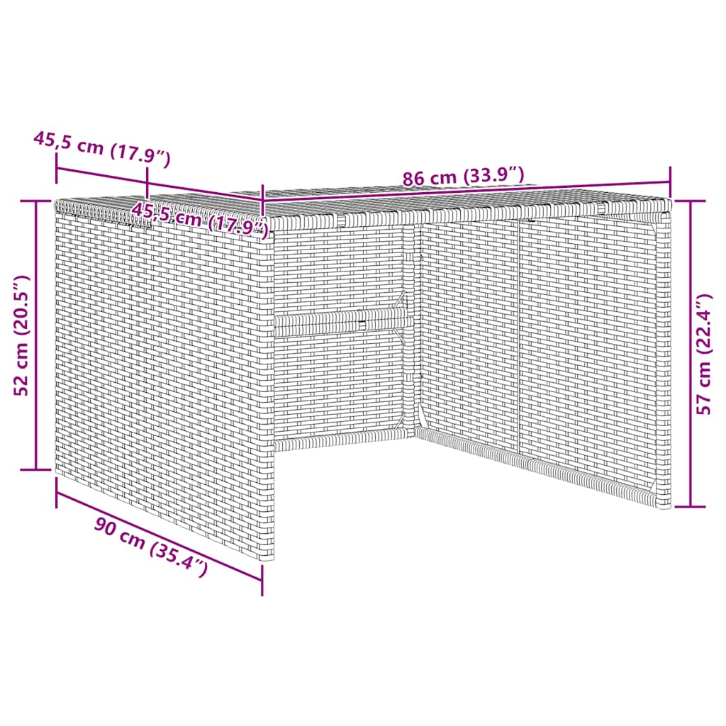 Garage voor robotmaaier 86x90x52/57 cm poly rattan bruin is nu te koop bij PeponiXL, paradijselijk wonen!