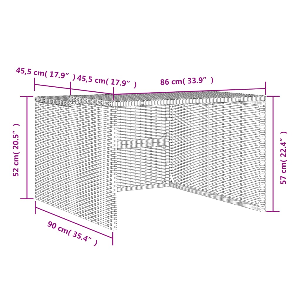 Garage voor robotmaaier 86x90x52/57 cm poly rattan grijs is nu te koop bij PeponiXL, paradijselijk wonen!