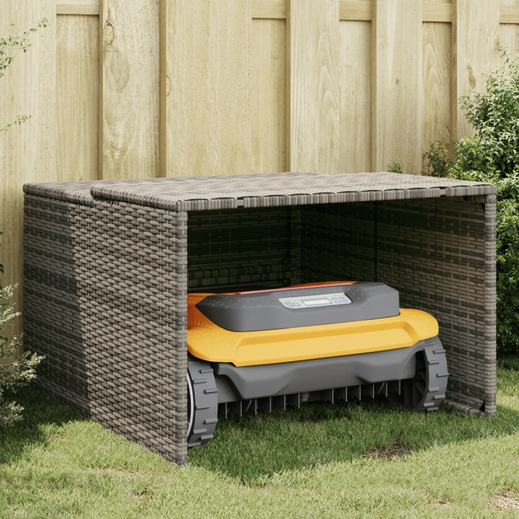 Garage voor robotmaaier 86x90x52/57 cm poly rattan grijs is nu te koop bij PeponiXL, paradijselijk wonen!