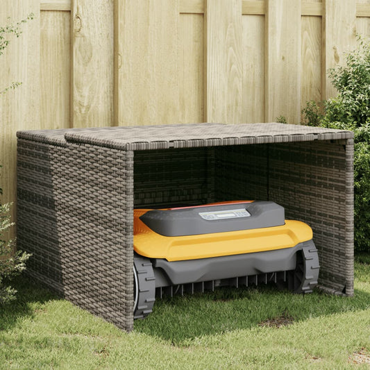 Garage voor robotmaaier 86x90x52/57 cm poly rattan grijs is nu te koop bij PeponiXL, paradijselijk wonen!