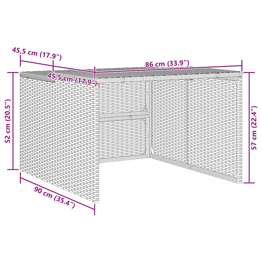 Garage voor robotmaaier 86x90x52/57 cm poly rattan beige is nu te koop bij PeponiXL, paradijselijk wonen!