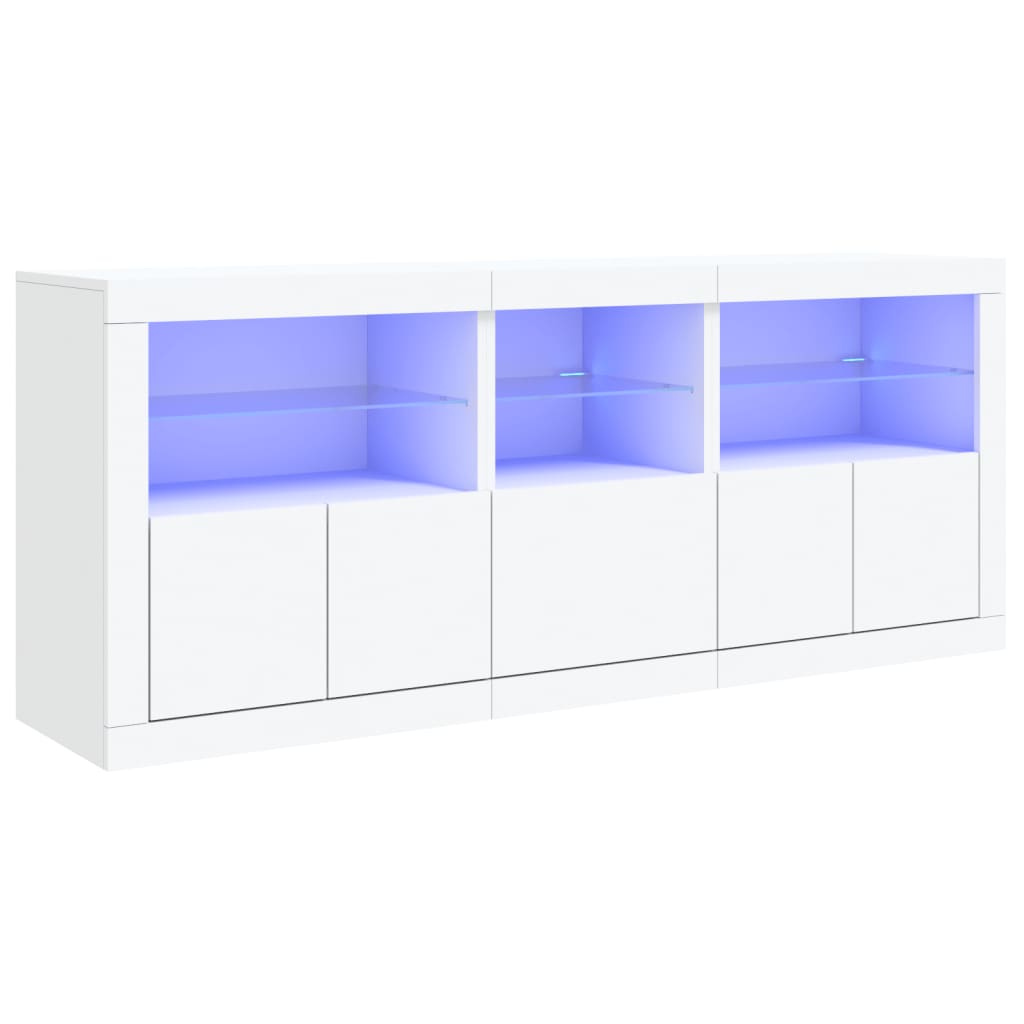 Dressoir met LED-verlichting 162x37x67 cm wit is nu te koop bij PeponiXL, paradijselijk wonen!
