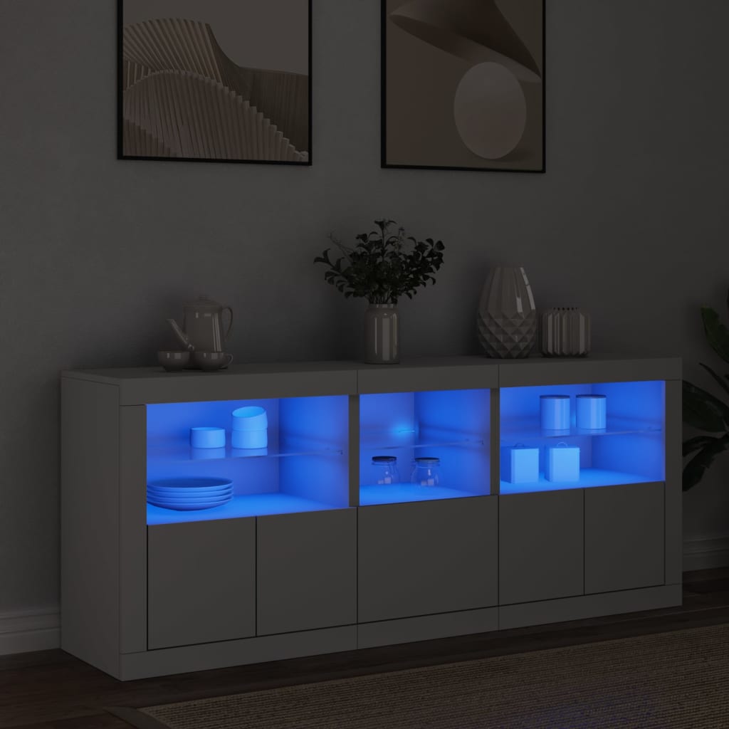 Dressoir met LED-verlichting 162x37x67 cm wit is nu te koop bij PeponiXL, paradijselijk wonen!