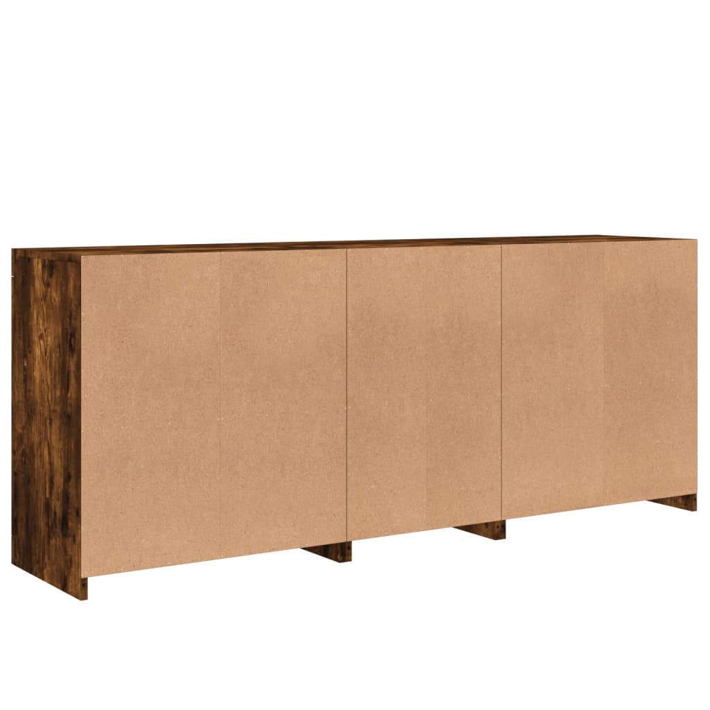 Dressoir met LED-verlichting 162x37x67 cm bruin eiken is nu te koop bij PeponiXL, paradijselijk wonen!