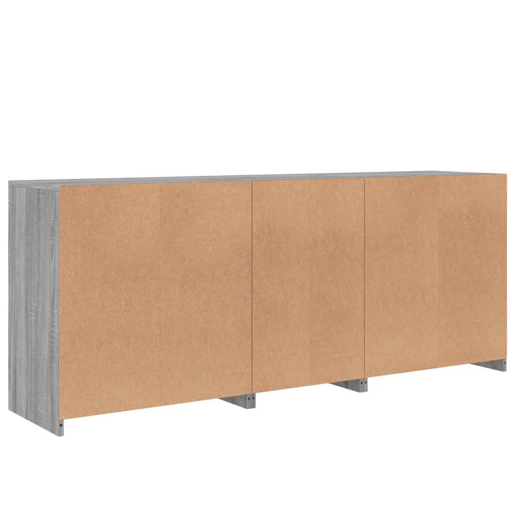 Dressoir met LED-verlichting 162x37x67 cm grijs sonoma is nu te koop bij PeponiXL, paradijselijk wonen!