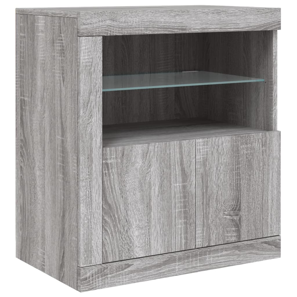 Dressoir met LED-verlichting 162x37x67 cm grijs sonoma is nu te koop bij PeponiXL, paradijselijk wonen!