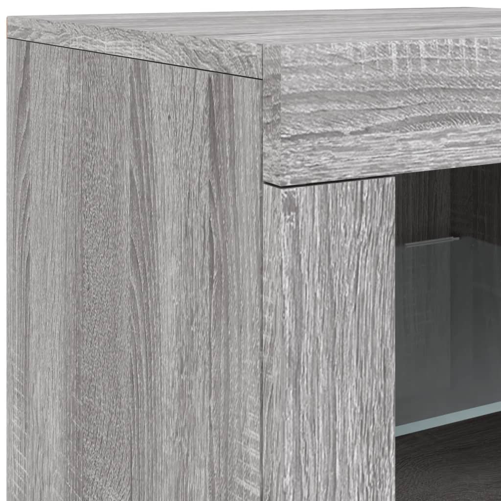 Dressoir met LED-verlichting 162x37x67 cm grijs sonoma is nu te koop bij PeponiXL, paradijselijk wonen!
