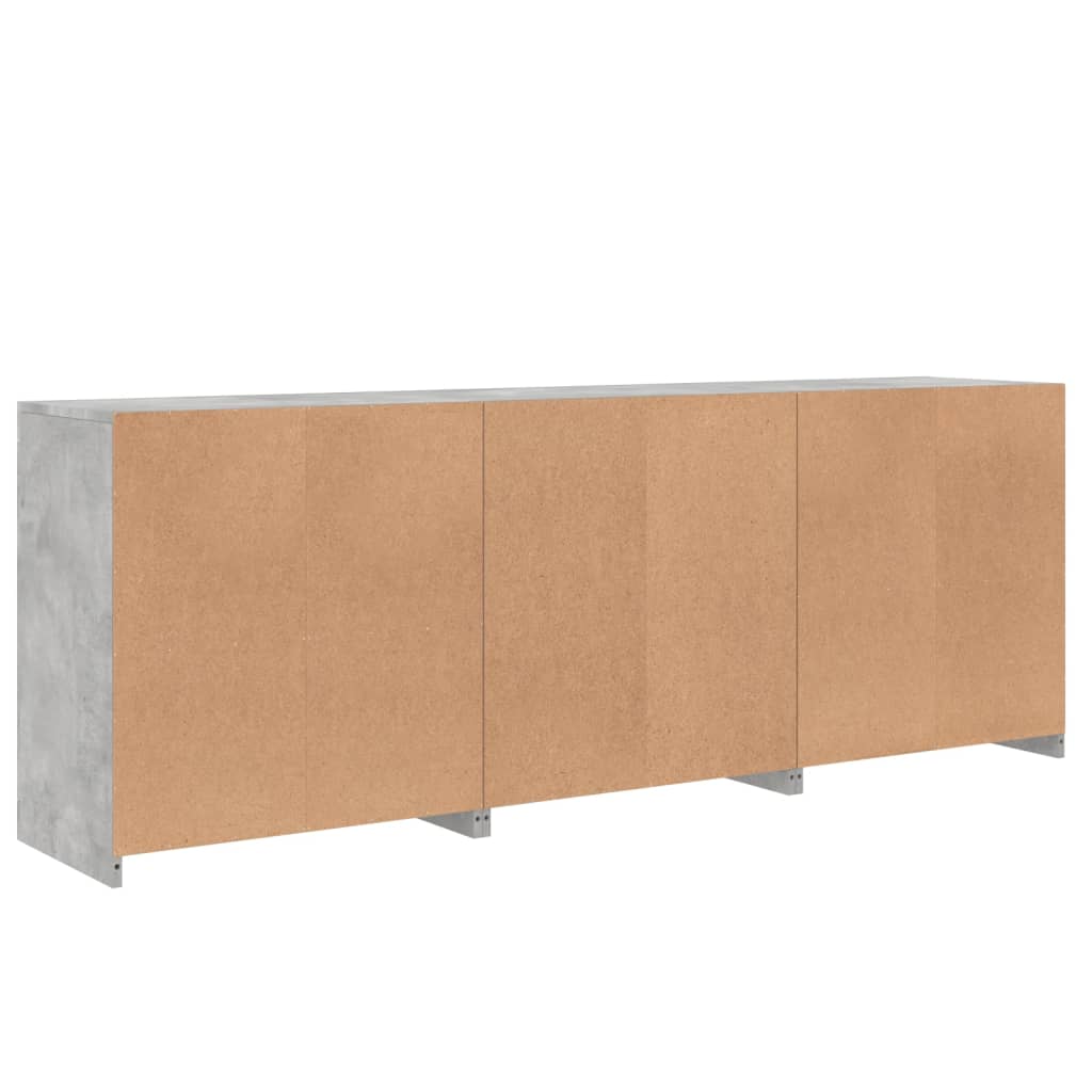 Dressoir met LED-verlichting 181,5x37x67 cm betongrijs is nu te koop bij PeponiXL, paradijselijk wonen!