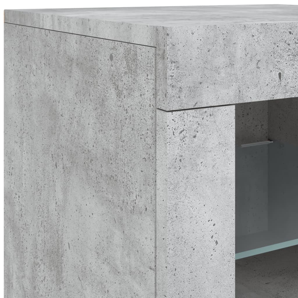 Dressoir met LED-verlichting 181,5x37x67 cm betongrijs is nu te koop bij PeponiXL, paradijselijk wonen!