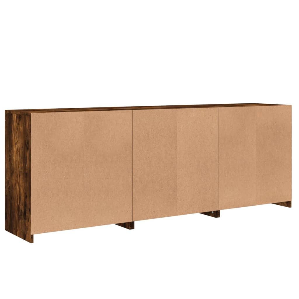 Dressoir met LED-verlichting 181,5x37x67 cm gerookt eikenkleur is nu te koop bij PeponiXL, paradijselijk wonen!