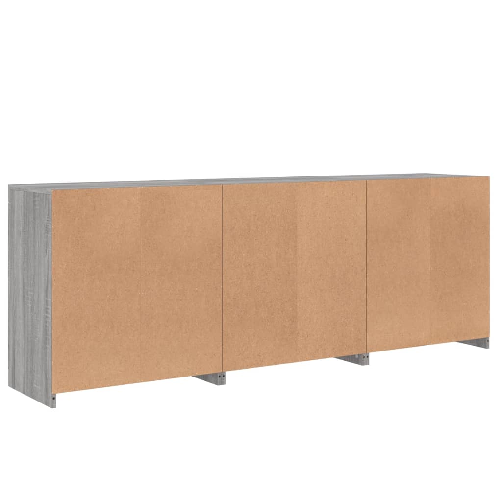 Dressoir met LED-verlichting 181,5x37x678 cm grijs sonoma eiken is nu te koop bij PeponiXL, paradijselijk wonen!