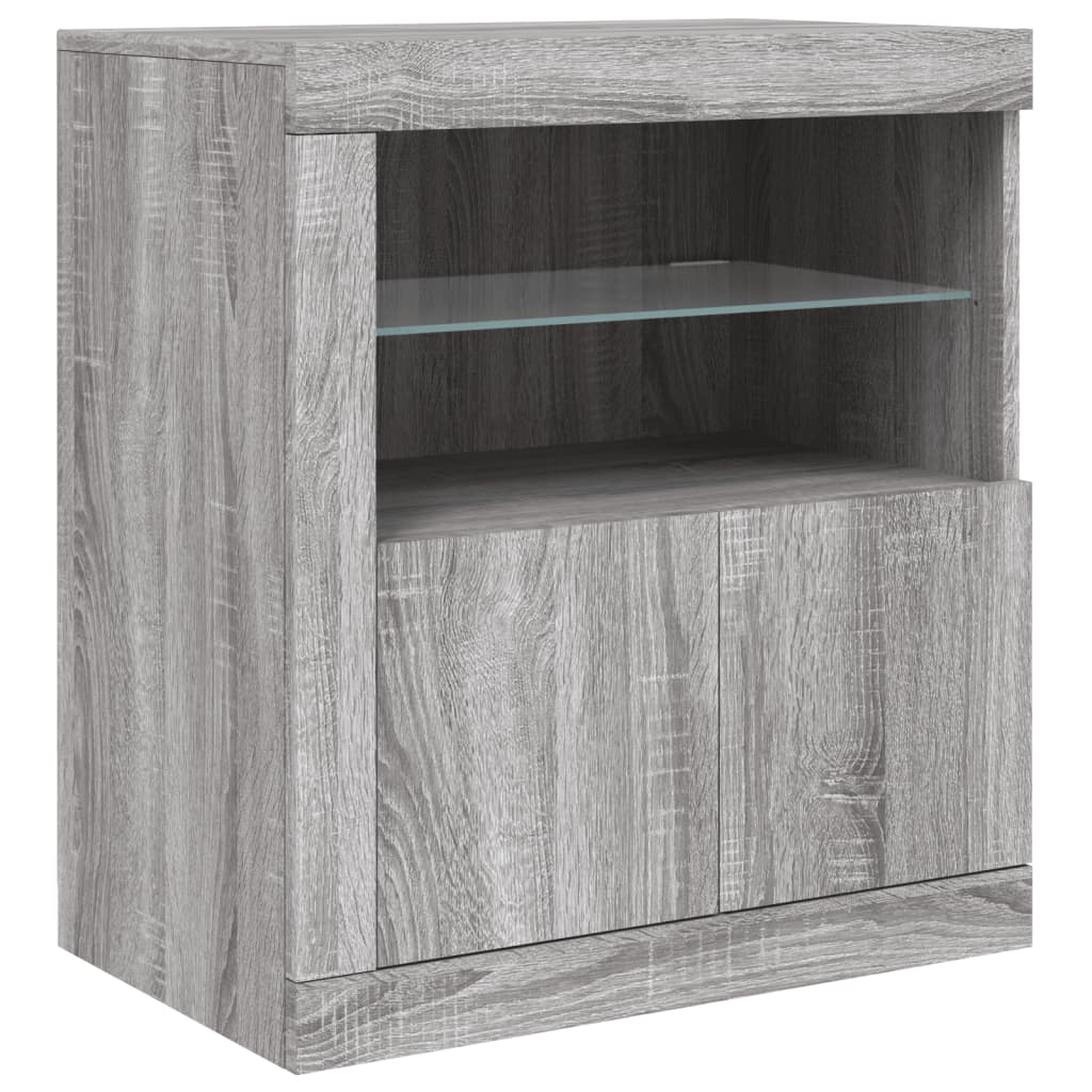 Dressoir met LED-verlichting 181,5x37x678 cm grijs sonoma eiken is nu te koop bij PeponiXL, paradijselijk wonen!