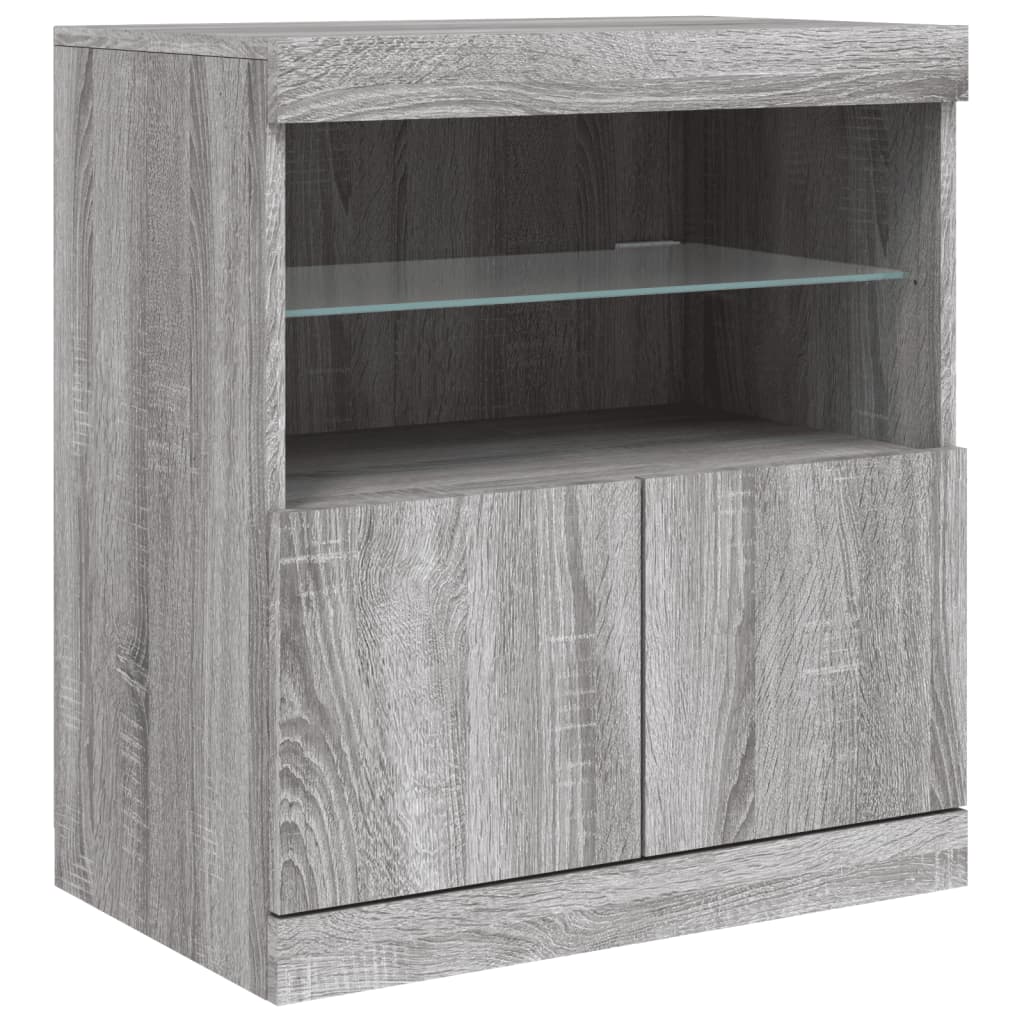 Dressoir met LED-verlichting 181,5x37x678 cm grijs sonoma eiken is nu te koop bij PeponiXL, paradijselijk wonen!