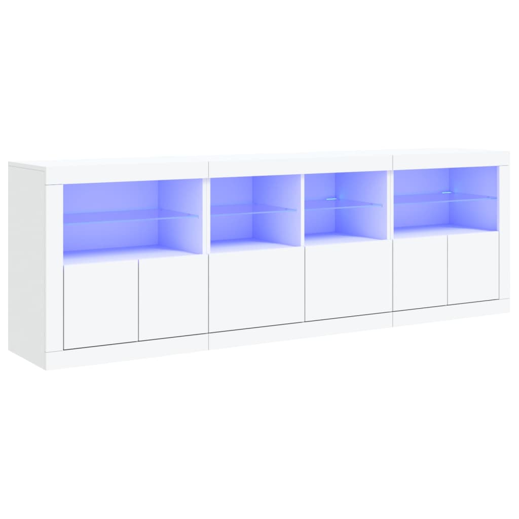 Dressoir met LED-verlichting 202x37x67 cm wit is nu te koop bij PeponiXL, paradijselijk wonen!