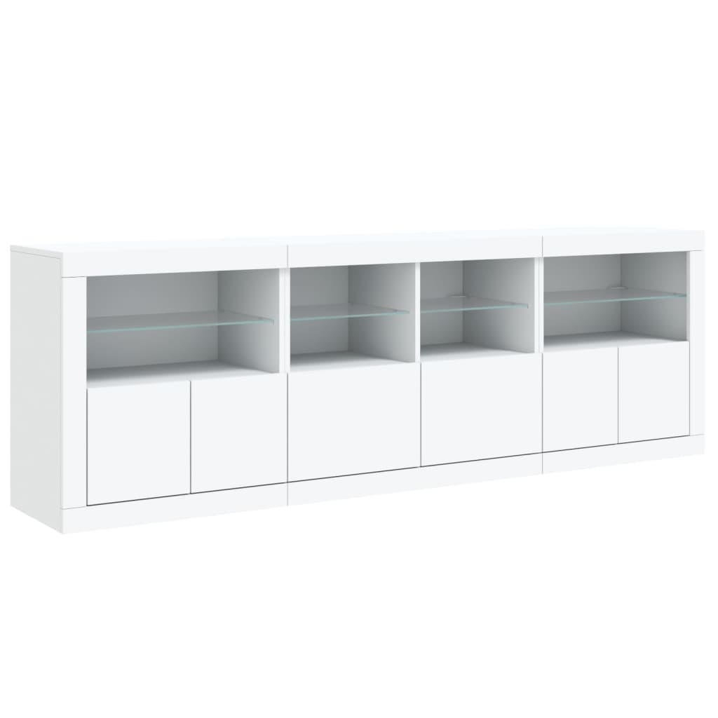 Dressoir met LED-verlichting 202x37x67 cm wit is nu te koop bij PeponiXL, paradijselijk wonen!