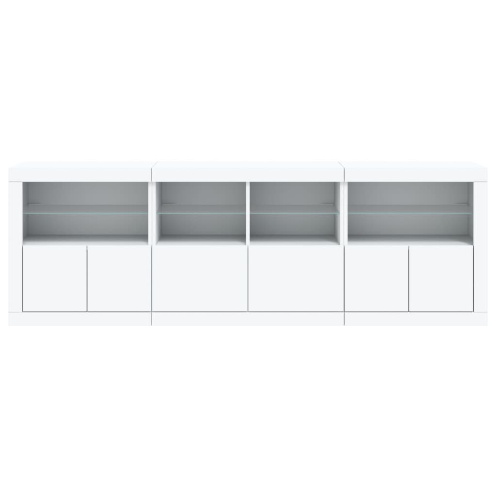 Dressoir met LED-verlichting 202x37x67 cm wit is nu te koop bij PeponiXL, paradijselijk wonen!