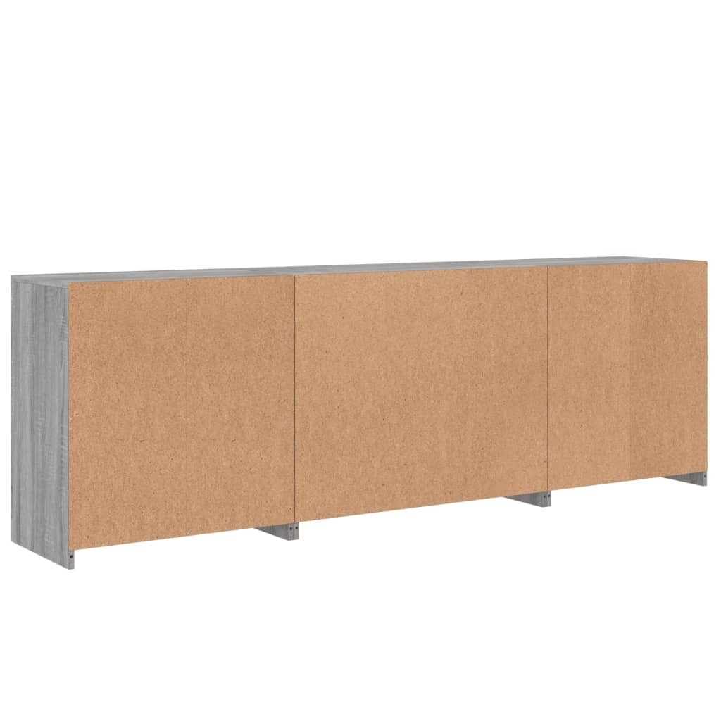 Dressoir met LED-verlichting 202x37x67 cm grijs sonoma eiken is nu te koop bij PeponiXL, paradijselijk wonen!