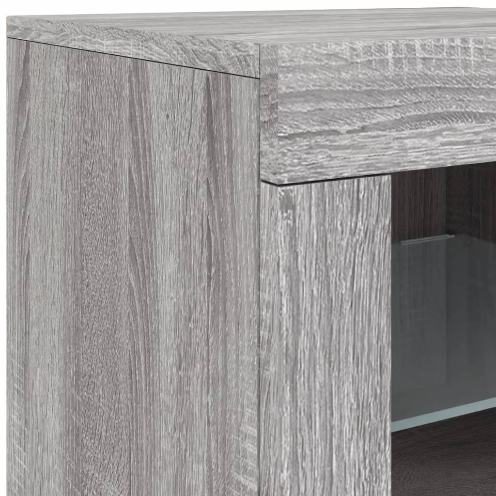 Dressoir met LED-verlichting 202x37x67 cm grijs sonoma eiken is nu te koop bij PeponiXL, paradijselijk wonen!