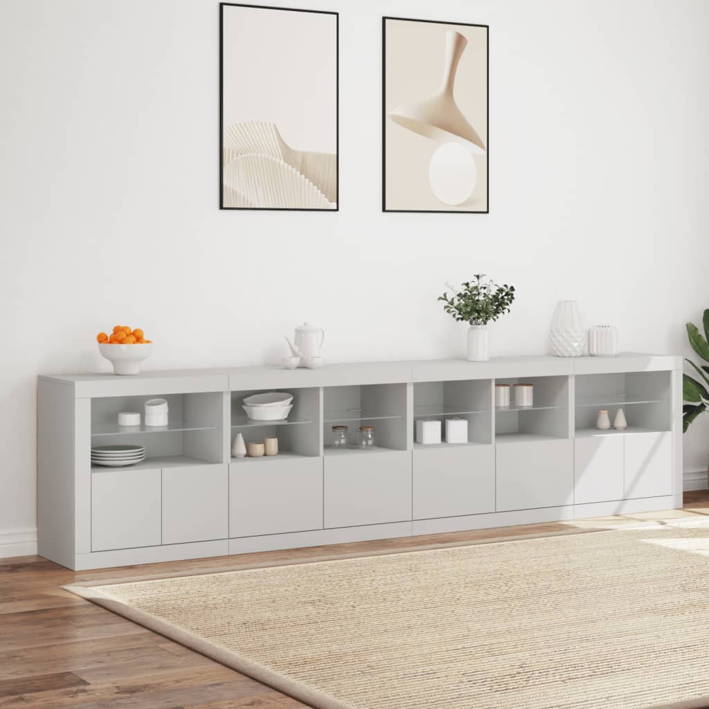 Dressoir met LED-verlichting 283x37x67 cm wit is nu te koop bij PeponiXL, paradijselijk wonen!