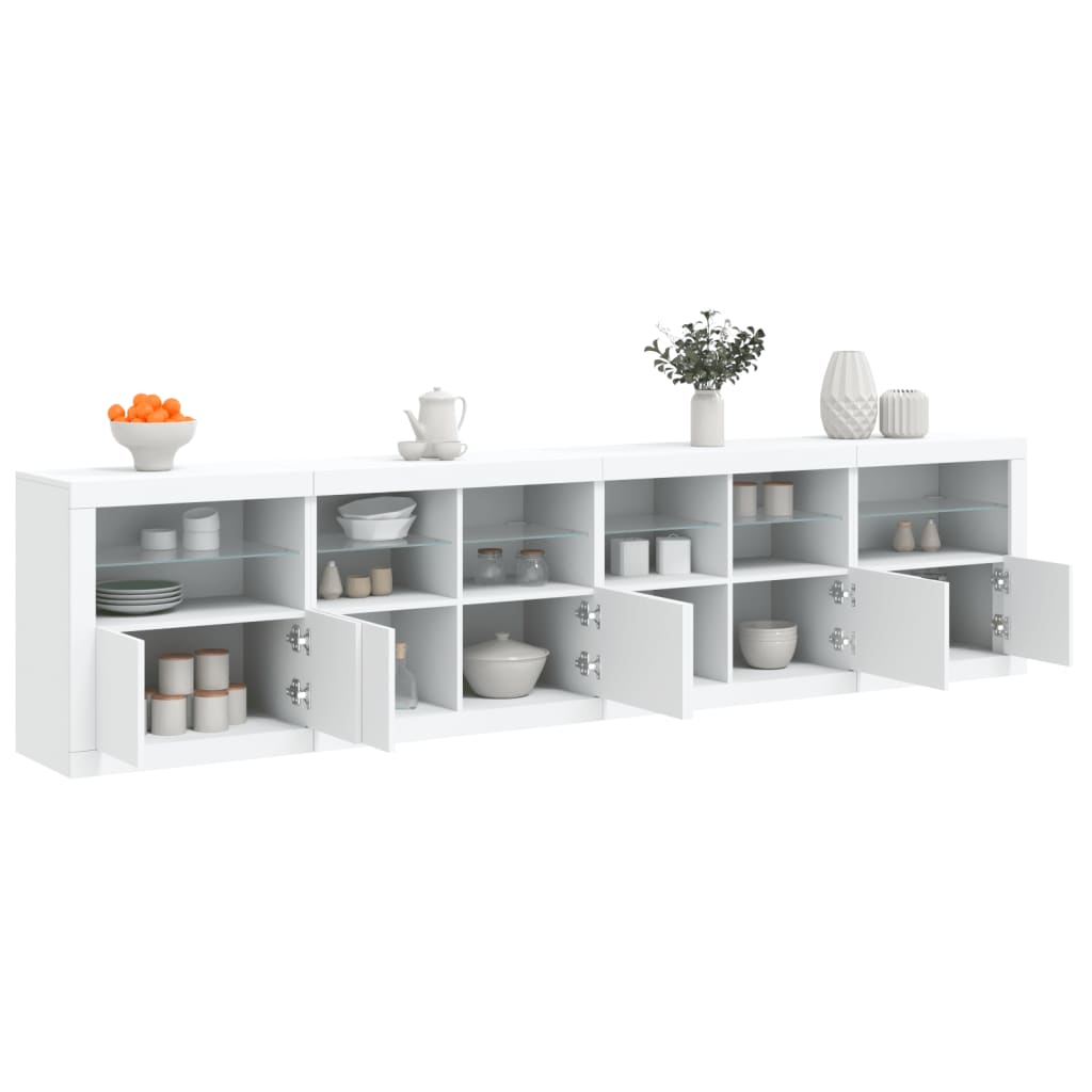 Dressoir met LED-verlichting 283x37x67 cm wit is nu te koop bij PeponiXL, paradijselijk wonen!