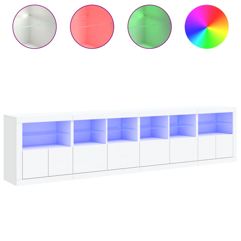 Dressoir met LED-verlichting 283x37x67 cm wit is nu te koop bij PeponiXL, paradijselijk wonen!