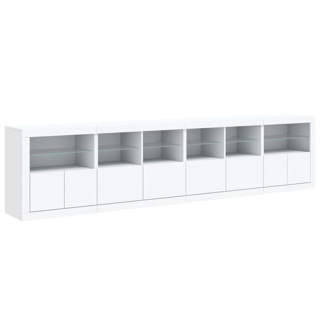 Dressoir met LED-verlichting 283x37x67 cm wit is nu te koop bij PeponiXL, paradijselijk wonen!