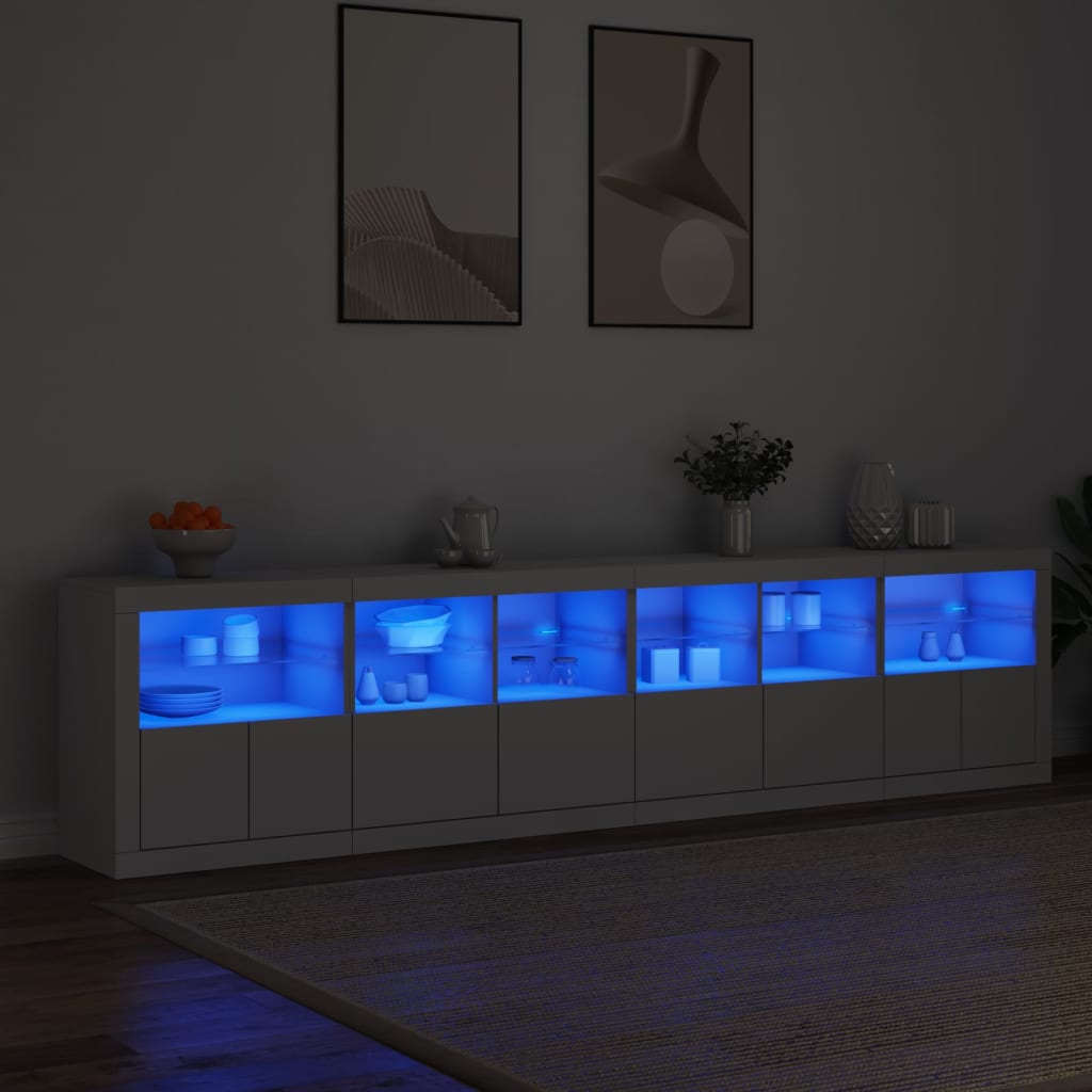 Dressoir met LED-verlichting 283x37x67 cm wit is nu te koop bij PeponiXL, paradijselijk wonen!
