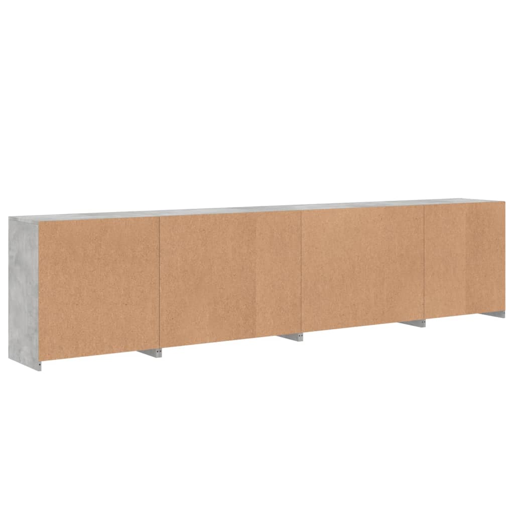 Dressoir met LED-verlichting 283x37x67 cm betongrijs is nu te koop bij PeponiXL, paradijselijk wonen!