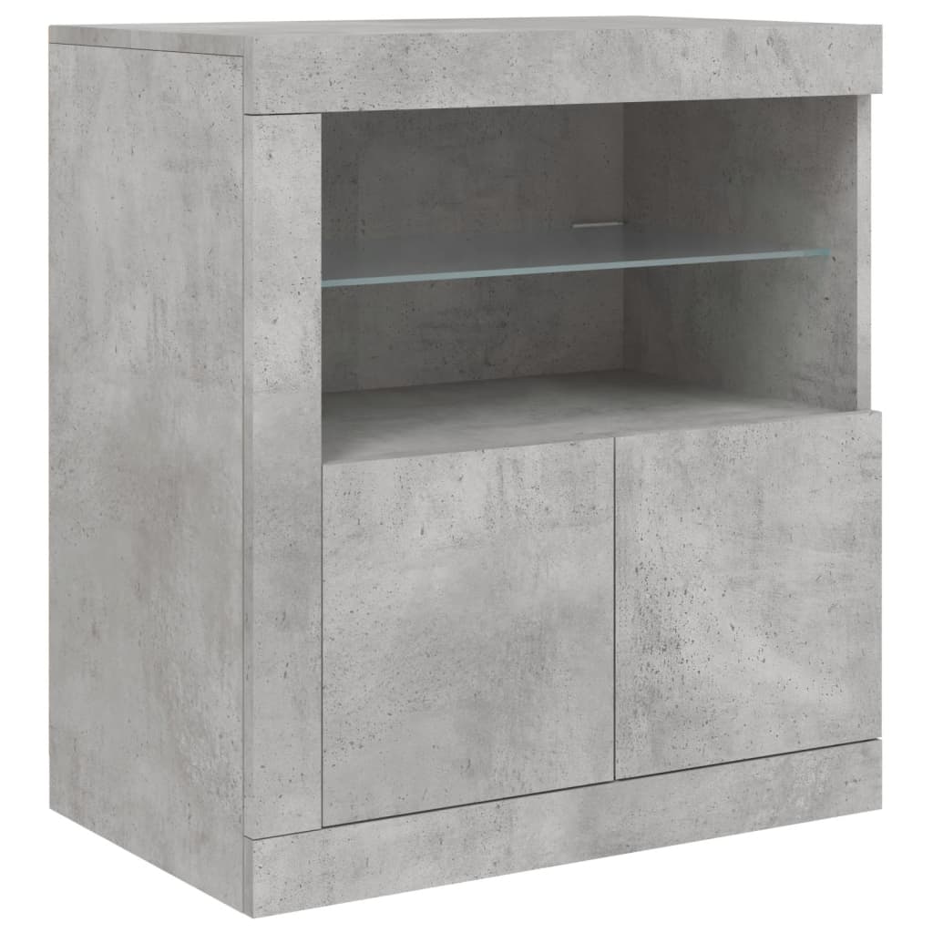 Dressoir met LED-verlichting 283x37x67 cm betongrijs is nu te koop bij PeponiXL, paradijselijk wonen!