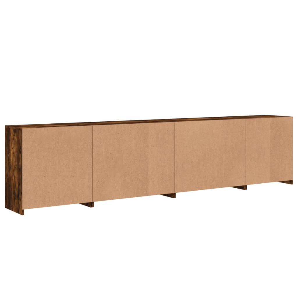 Dressoir met LED-verlichting 283,5x37x67 cm gerookt eikenkleur is nu te koop bij PeponiXL, paradijselijk wonen!