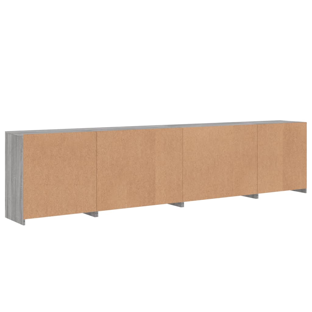 Dressoir met LED-verlichting 283x37x67 cm grijs sonoma eiken is nu te koop bij PeponiXL, paradijselijk wonen!