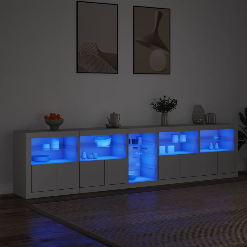 Dressoir met LED-verlichting 283x37x67 cm wit is nu te koop bij PeponiXL, paradijselijk wonen!