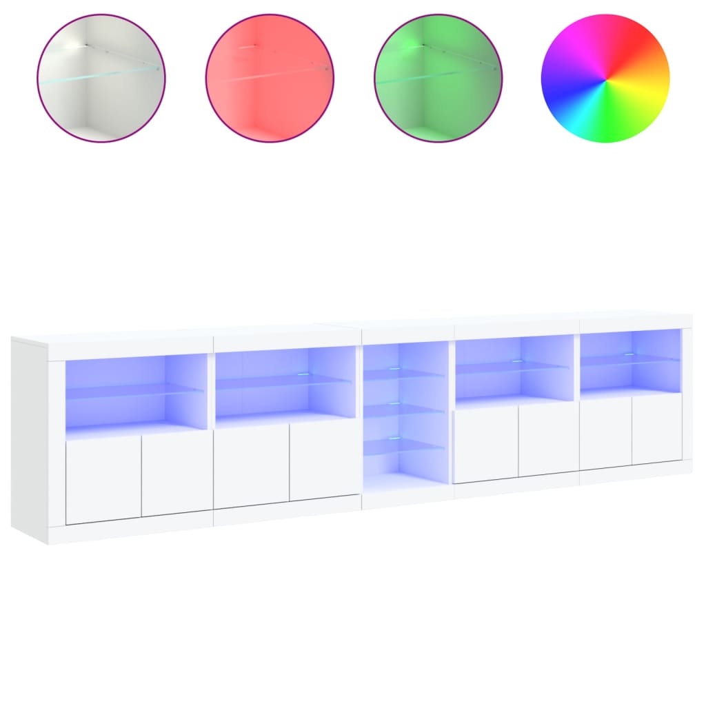 Dressoir met LED-verlichting 283x37x67 cm wit is nu te koop bij PeponiXL, paradijselijk wonen!