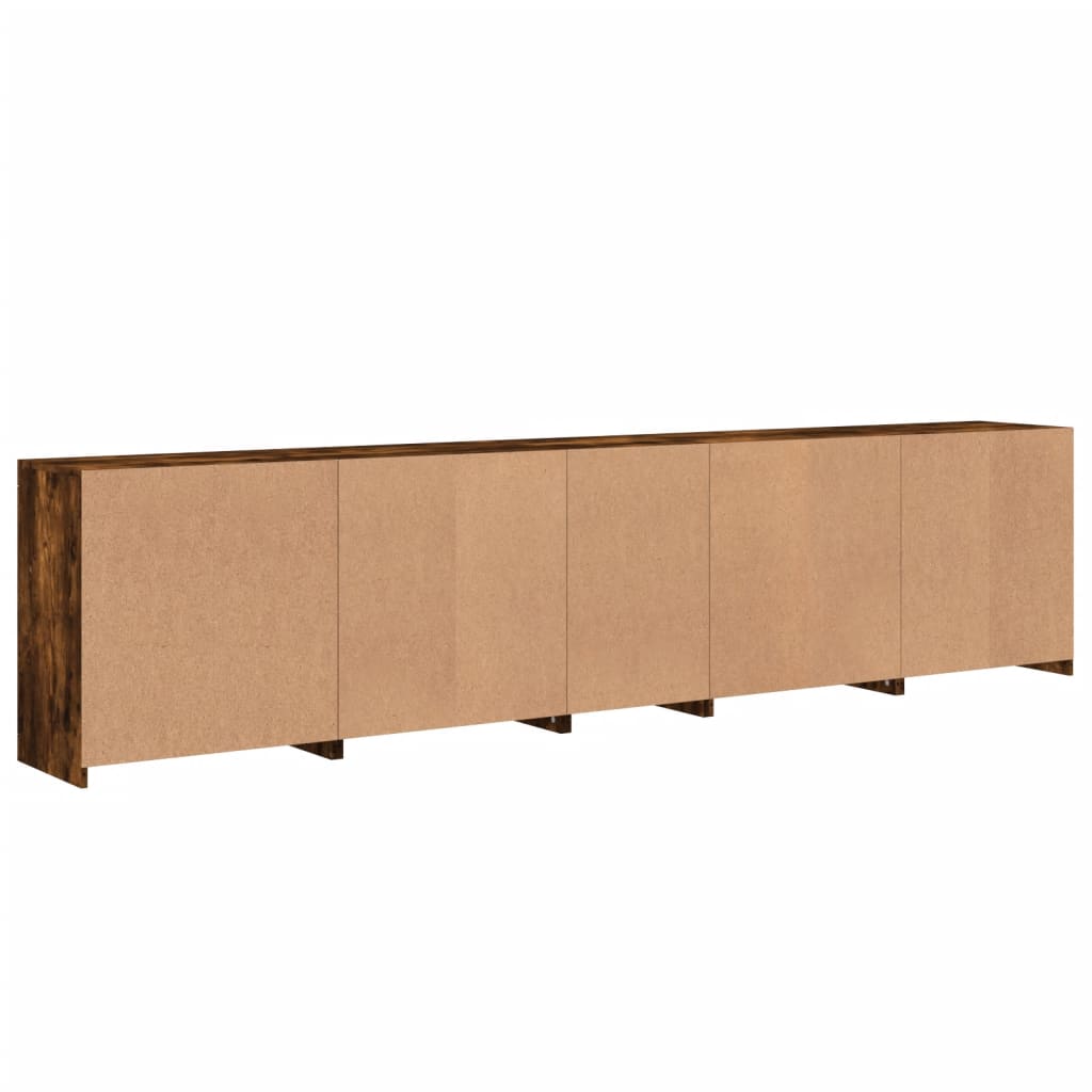 Dressoir met LED-verlichting 283,5x37x67 cm gerookt eikenkleur is nu te koop bij PeponiXL, paradijselijk wonen!