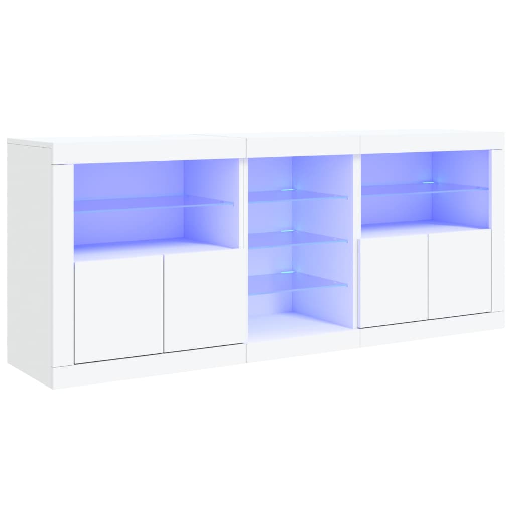 Dressoir met LED-verlichting 162x37x67 cm wit is nu te koop bij PeponiXL, paradijselijk wonen!
