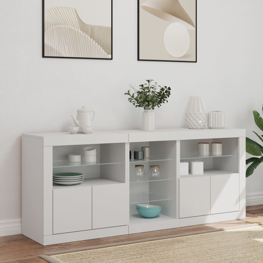 Dressoir met LED-verlichting 162x37x67 cm wit is nu te koop bij PeponiXL, paradijselijk wonen!